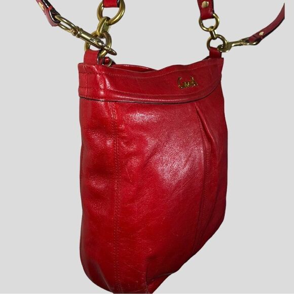 Coach candy apple red hobo bag! Euc! - Picture 8 of 17